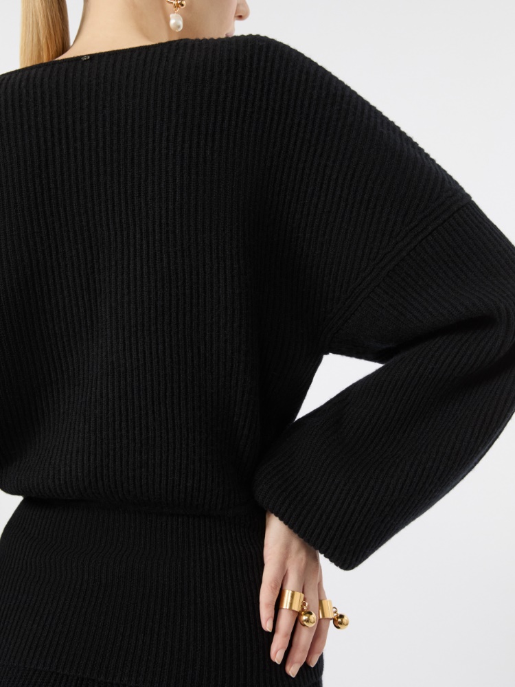 Jersey acanalado de lana y cachemira - NEGRO - Max Mara - 5