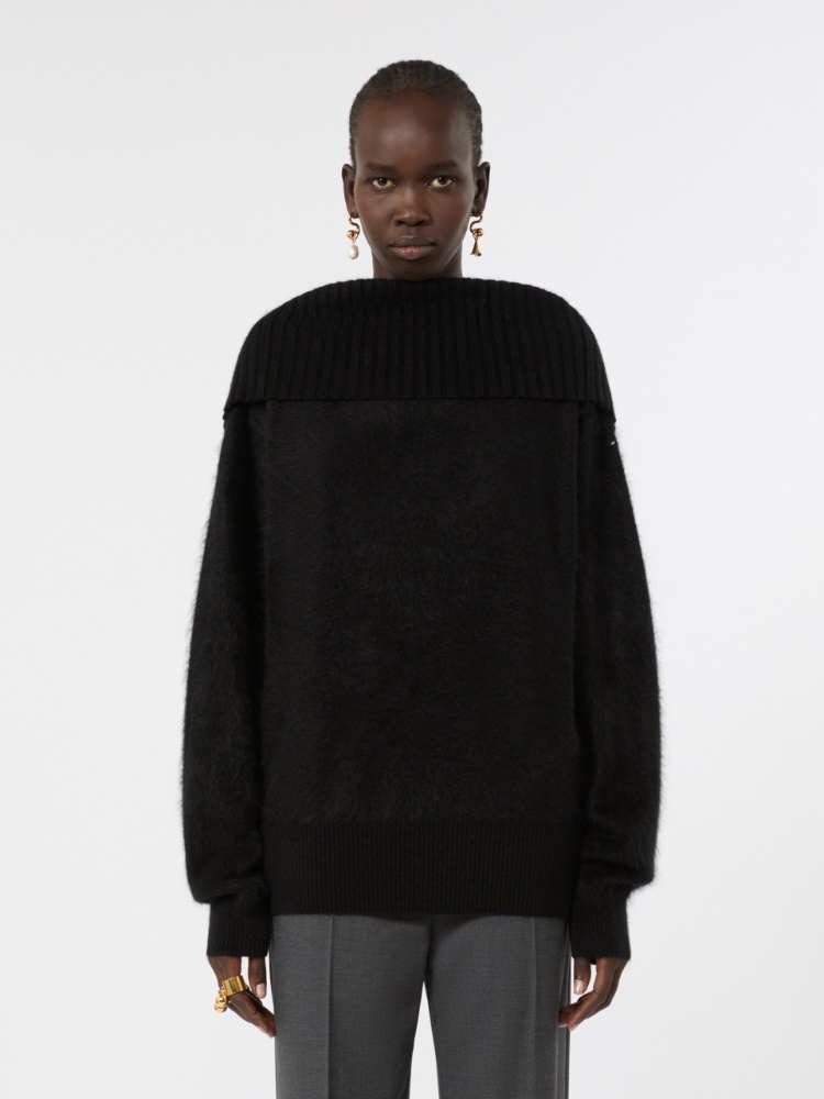 Brushed wool sweater with a low-cut back - BLACK - Max Mara - 2