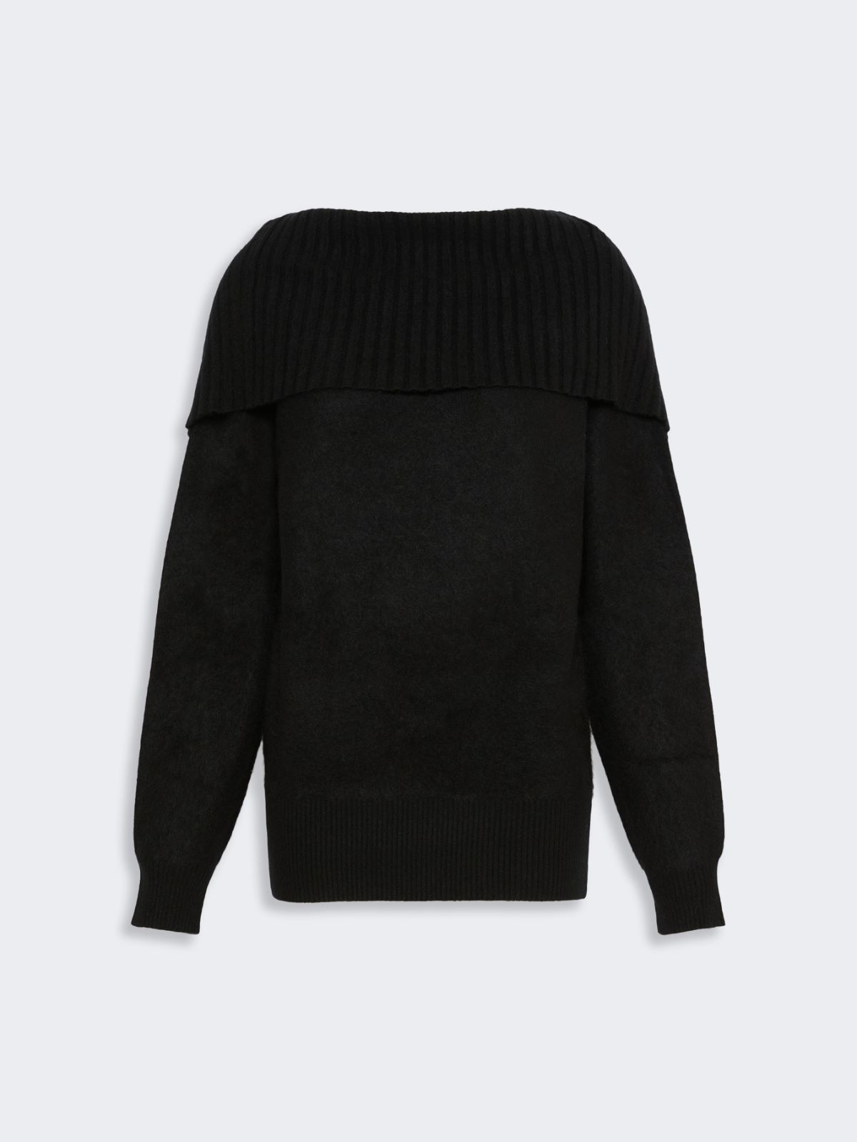Brushed wool sweater with a low-cut back - BLACK - Max Mara - 6