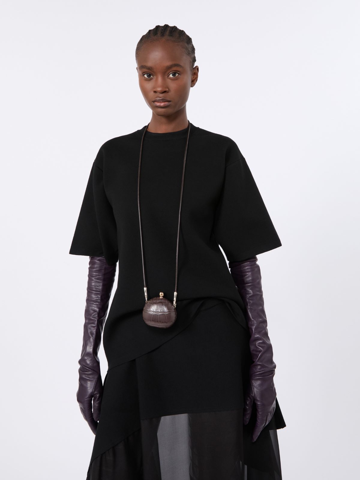 Camiseta ancha de viscosa - NEGRO - Max Mara - 4