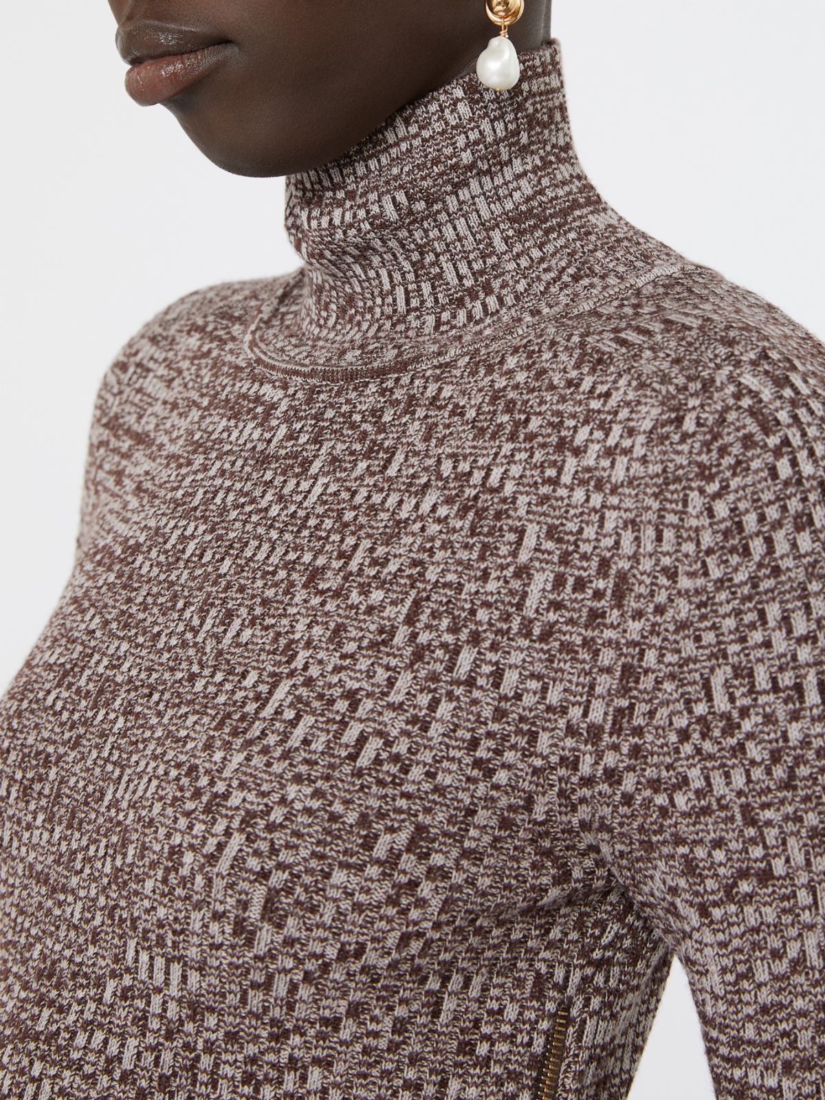 Slim stretch wool sweater - CHOCOLATE - Max Mara - 5