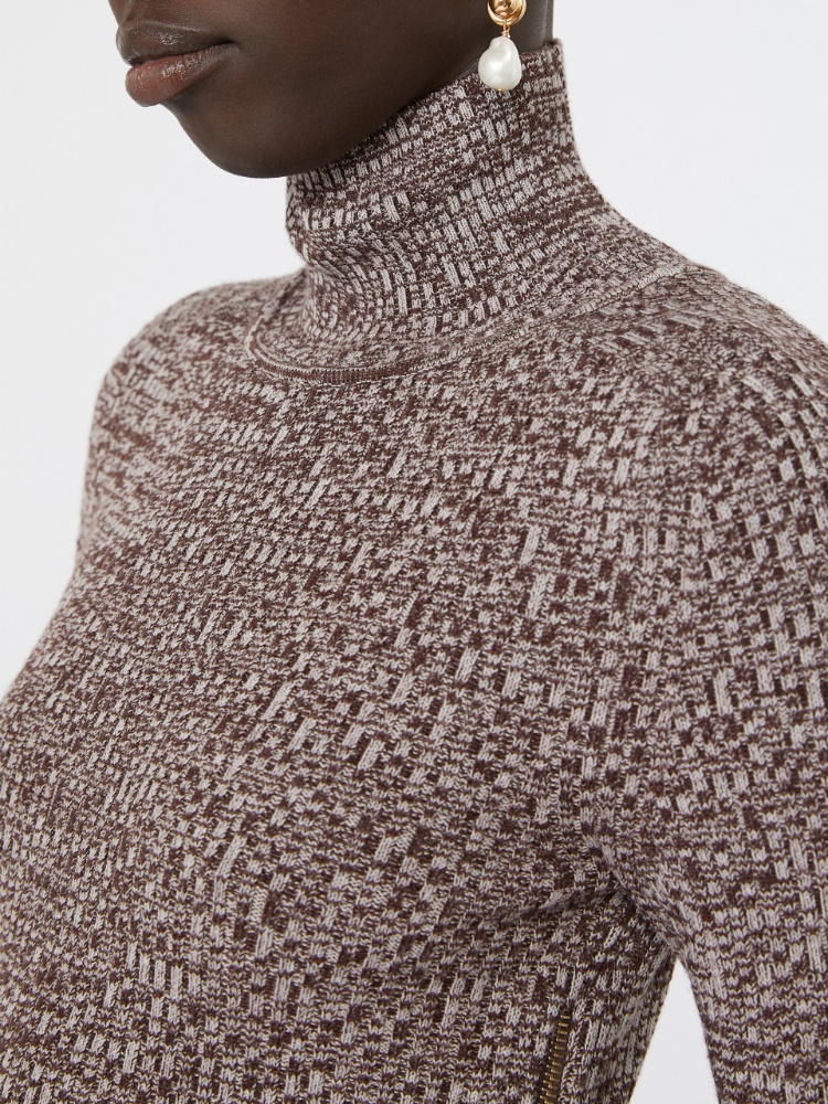 Slim stretch wool sweater - CHOCOLATE - Max Mara - 5