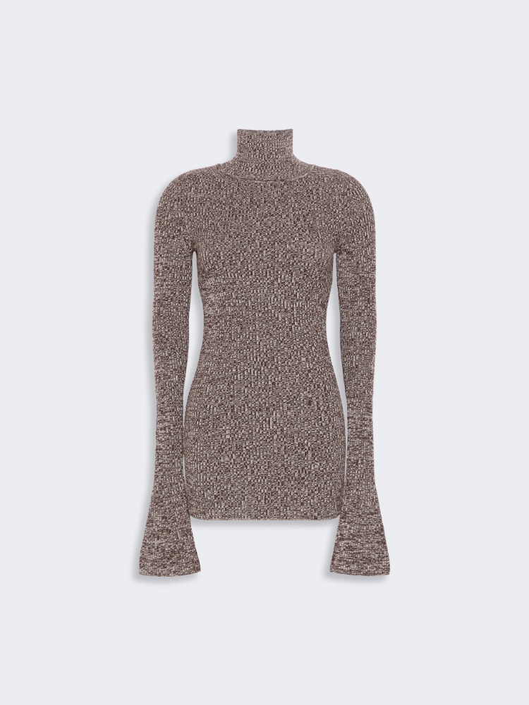 Slim stretch wool sweater - CHOCOLATE