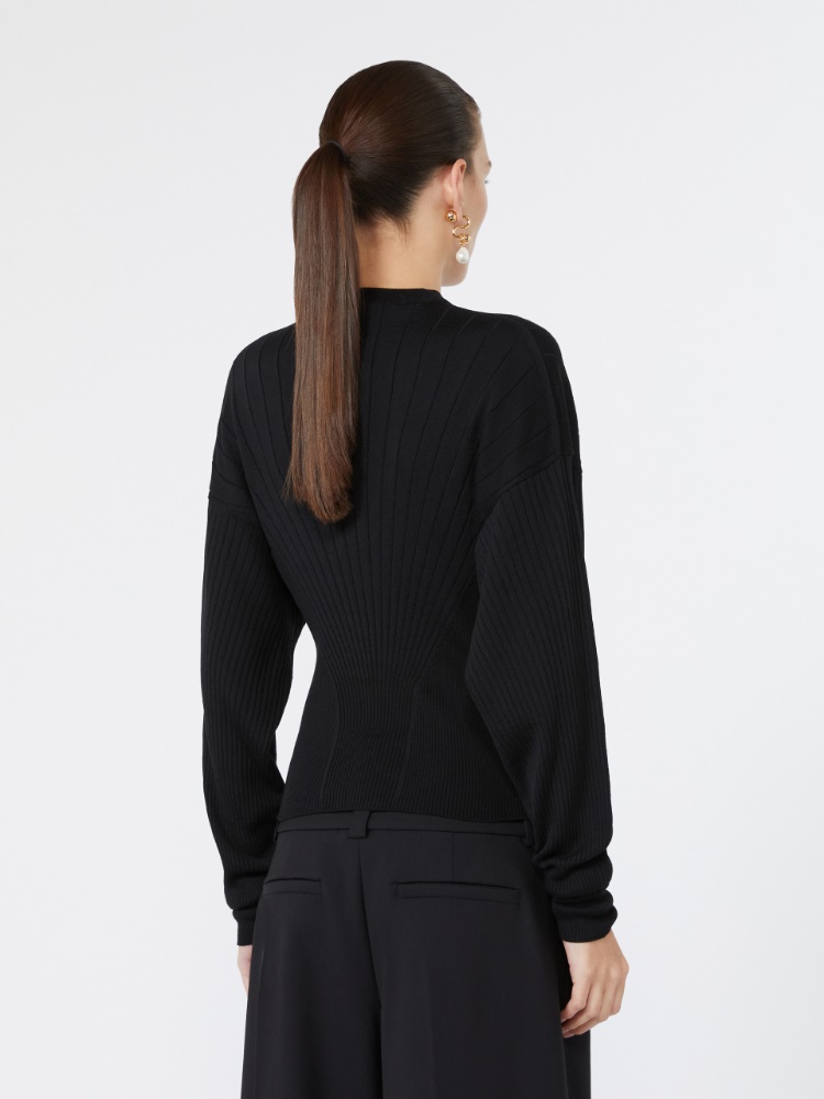 Shaped pure wool sweater - BLACK - Max Mara - 3