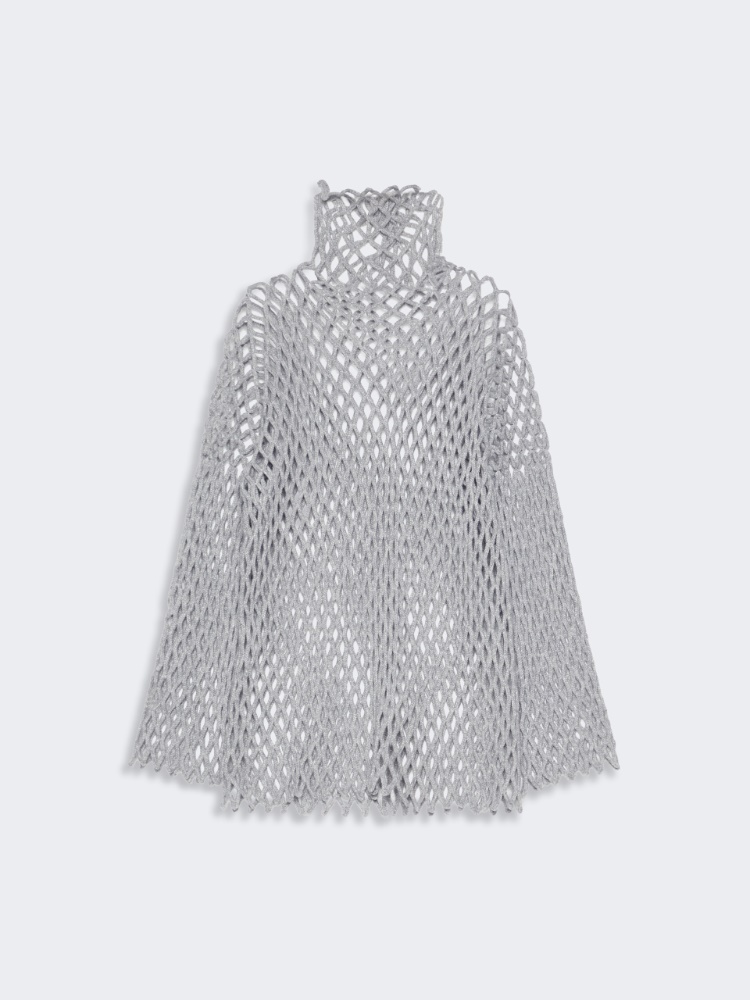 Open mesh-knit wool-blend sweater - LIGHT GREY