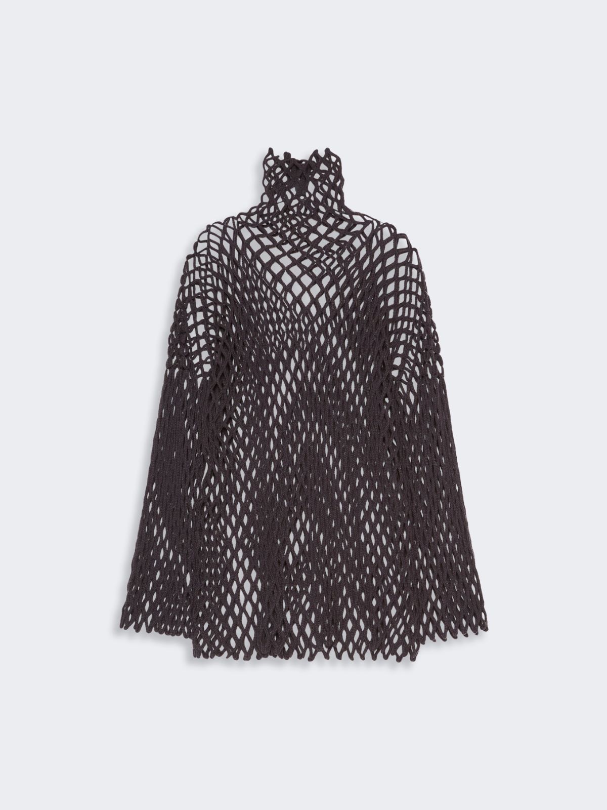 Open mesh-knit wool-blend sweater - DARK BROWN - Max Mara - 6