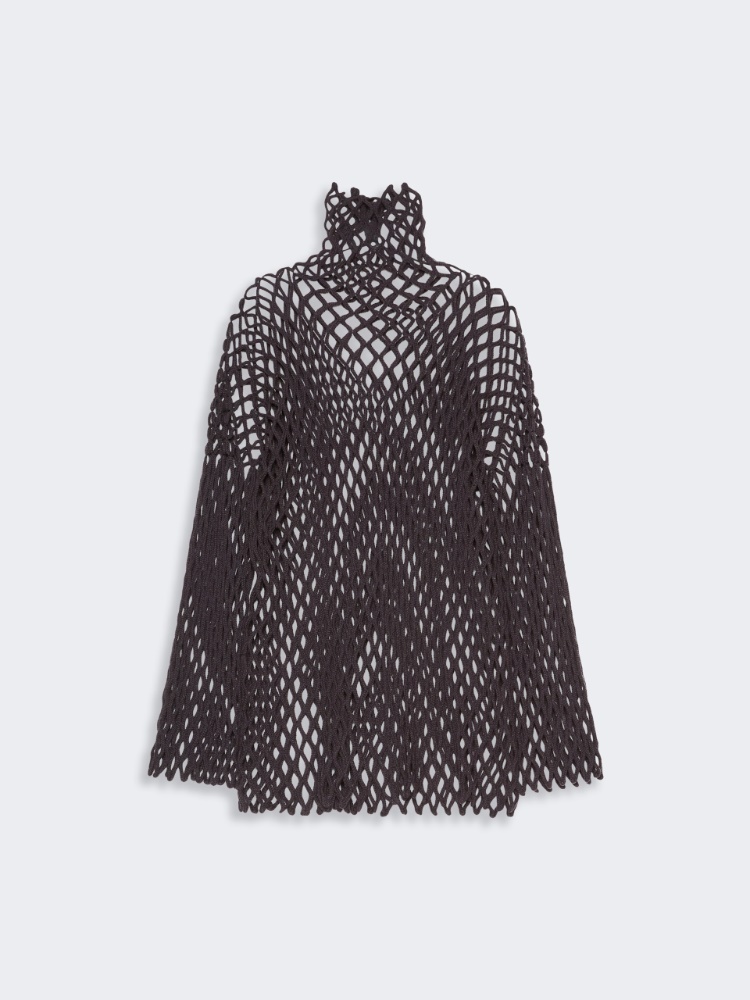 Open mesh-knit wool-blend sweater - DARK BROWN - Max Mara - 6