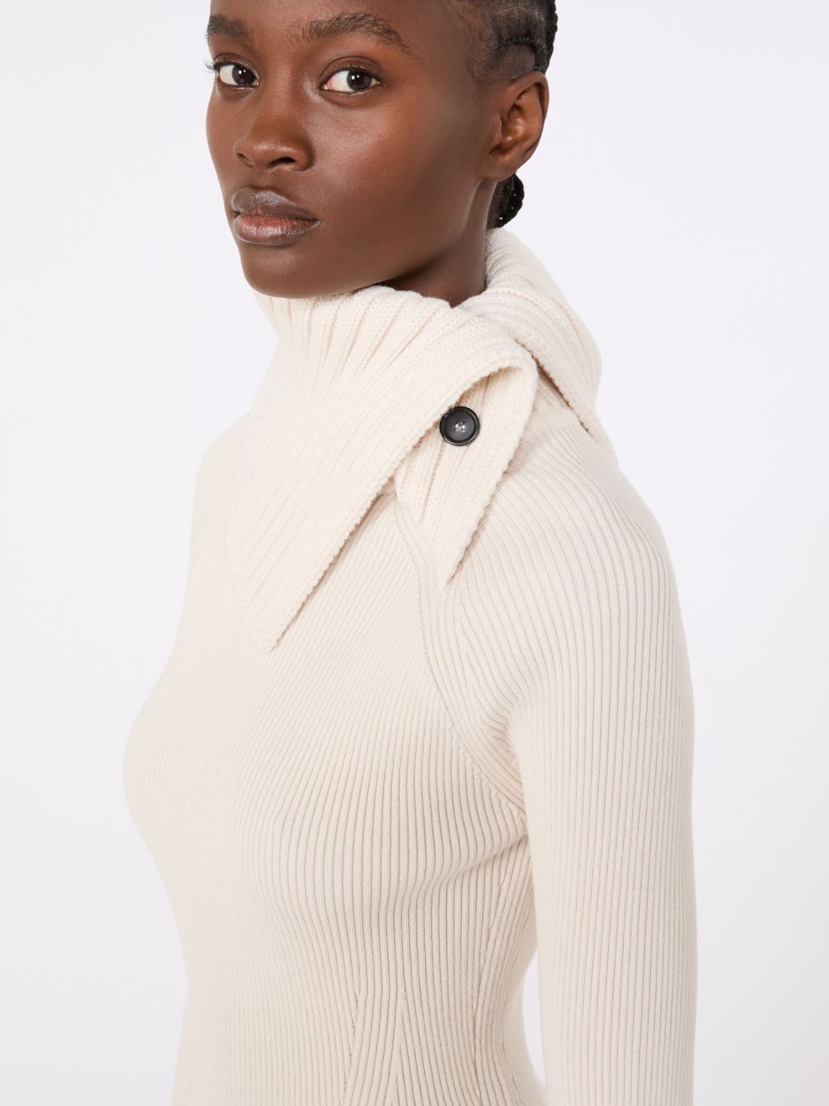 Slim stretch wool sweater - WHITE - Max Mara - 5