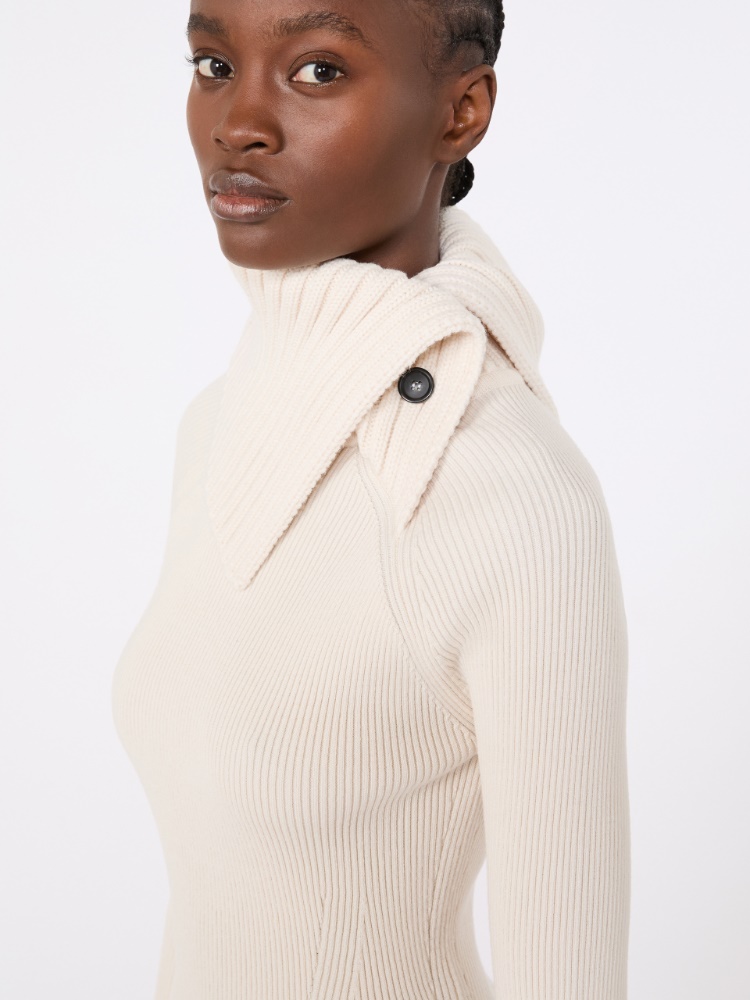 Slim stretch wool sweater - WHITE - Max Mara - 5