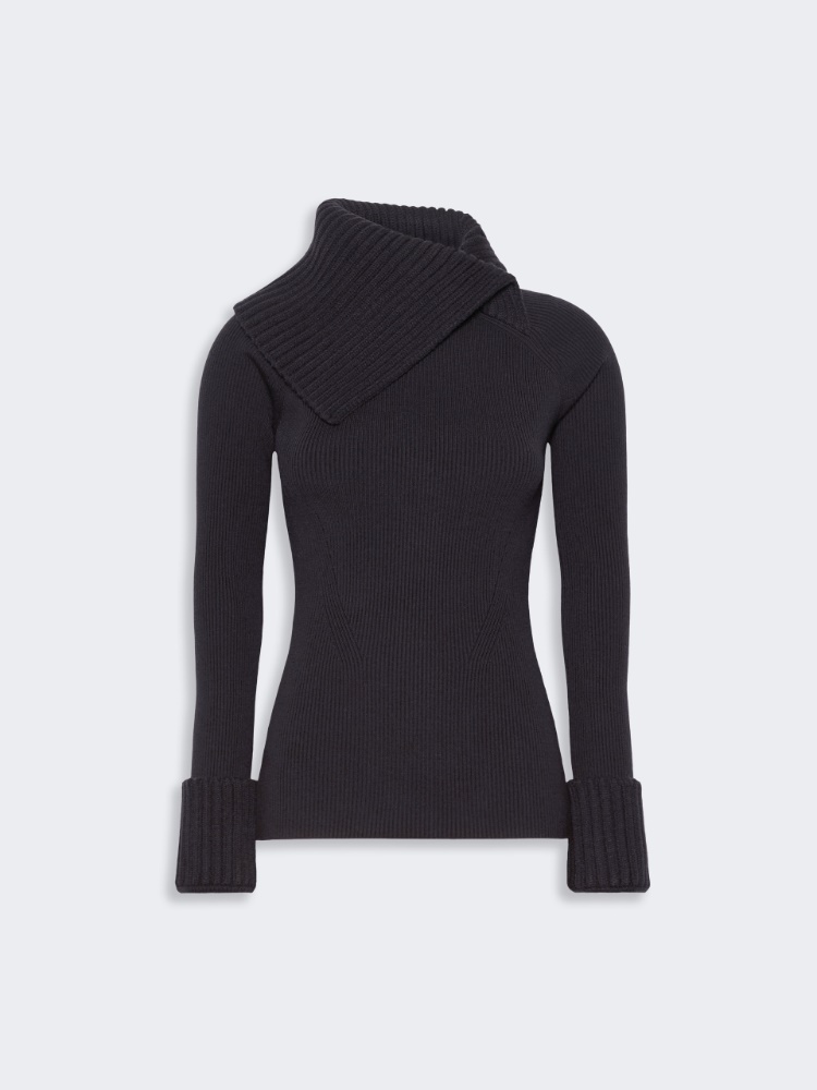 Slim stretch wool sweater - DARK BROWN - Max Mara - 6
