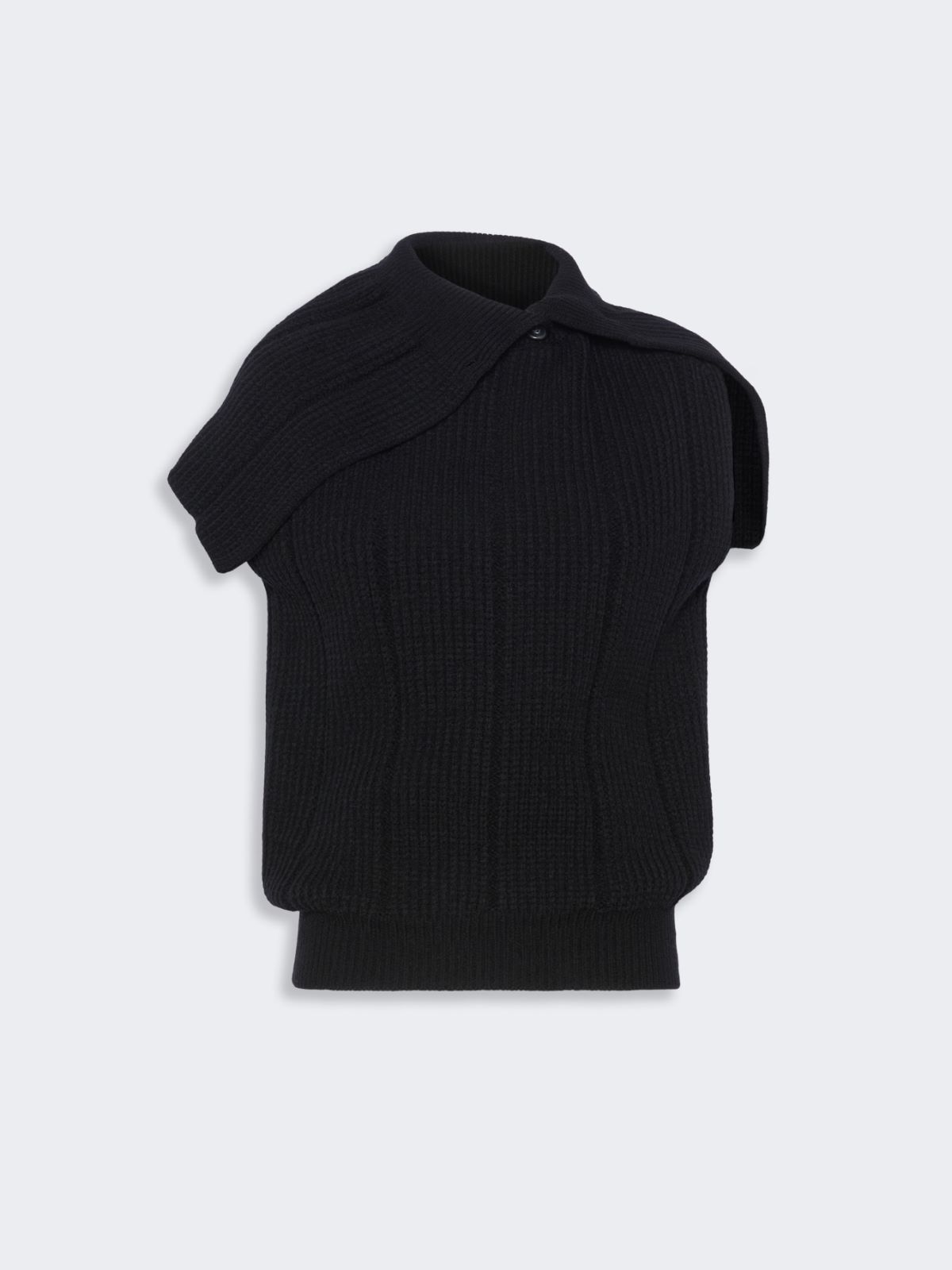 Sleeveless stretch wool sweater - BLACK - Max Mara - 6