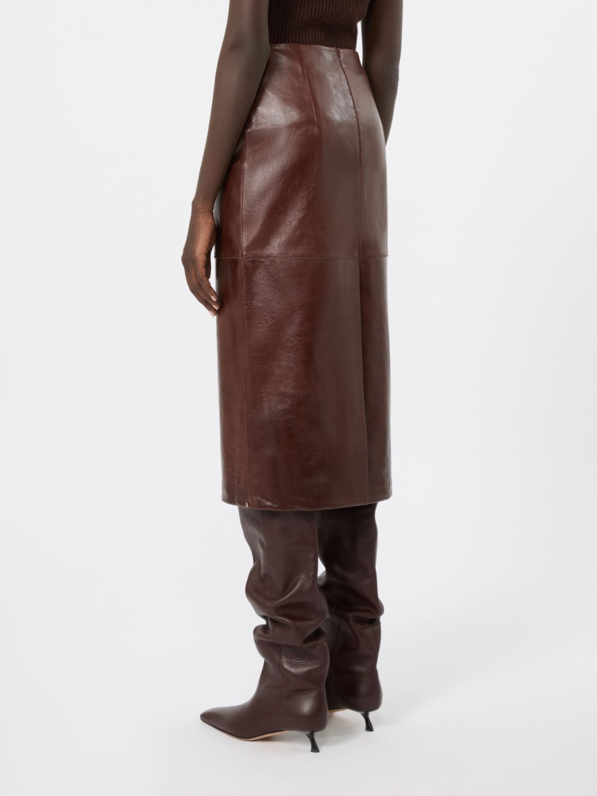 Falda longuette de napa - MORADO - Max Mara - 3