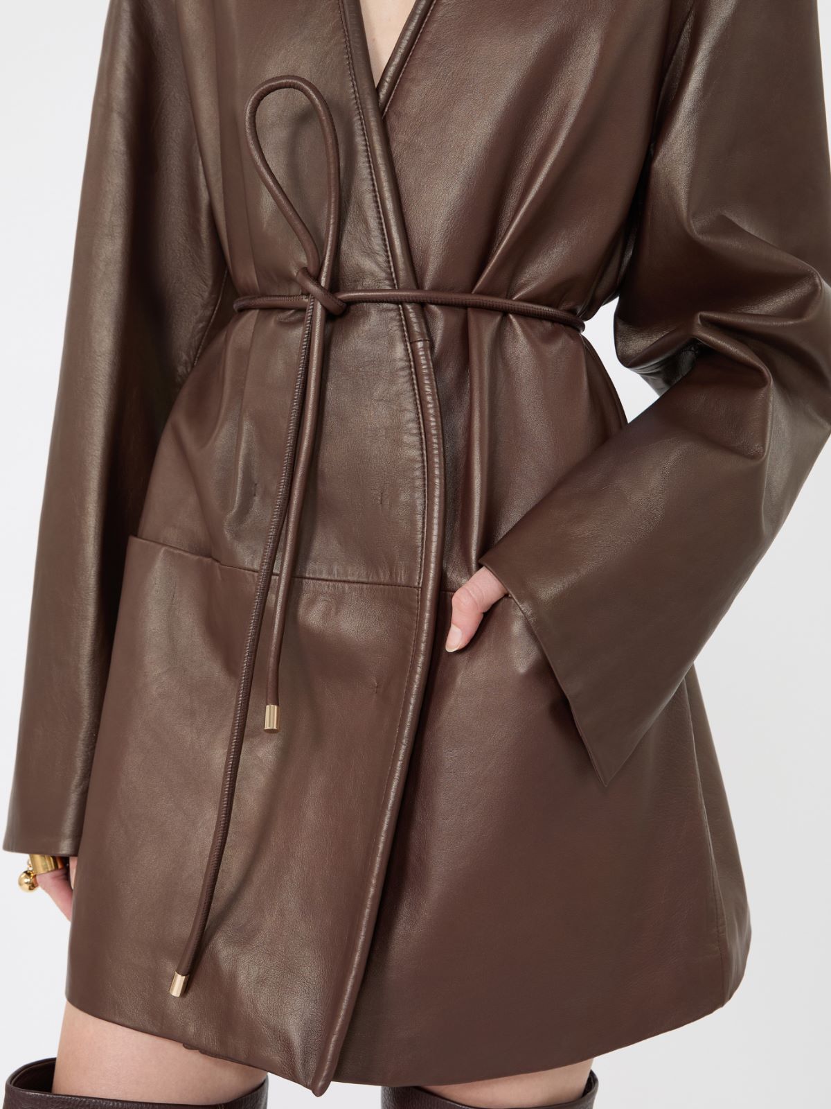 Nappa leather dress - PLUM - Max Mara - 4