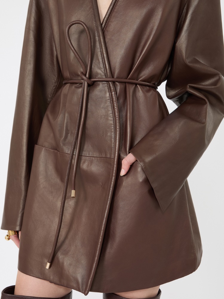 Nappa leather dress - PLUM - Max Mara - 4