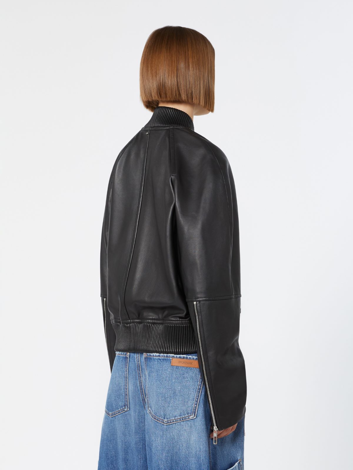 Nappa leather bomber jacket - BLACK - Max Mara - 3