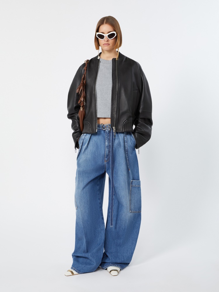 Nappa leather bomber jacket + BLACK - Max Mara