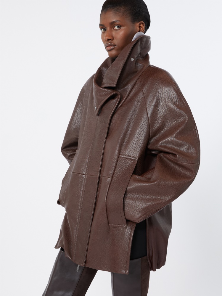 Leather jacket - COFFEE - Max Mara - 4