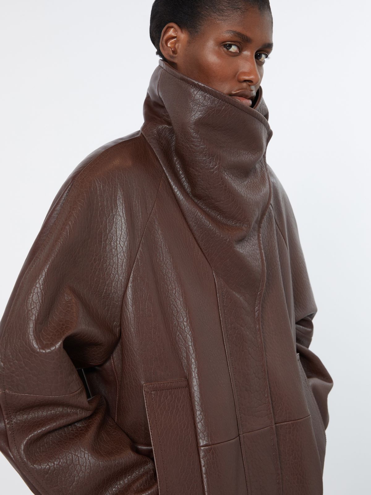 Leather jacket - COFFEE - Max Mara - 5