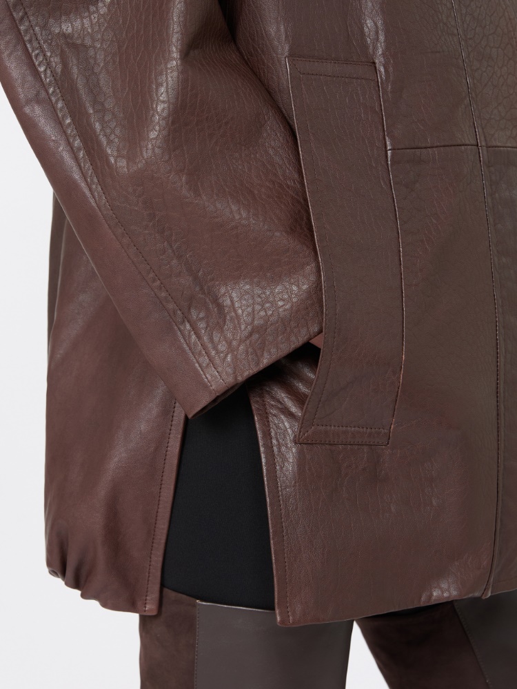 Leather jacket - COFFEE