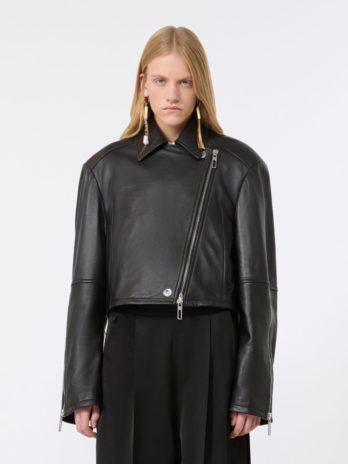 Nappa leather biker jacket - BLACK - Max Mara - 2