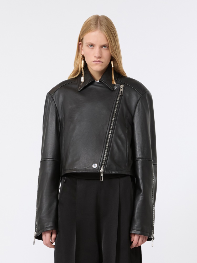 Nappa leather biker jacket - BLACK - Max Mara - 2