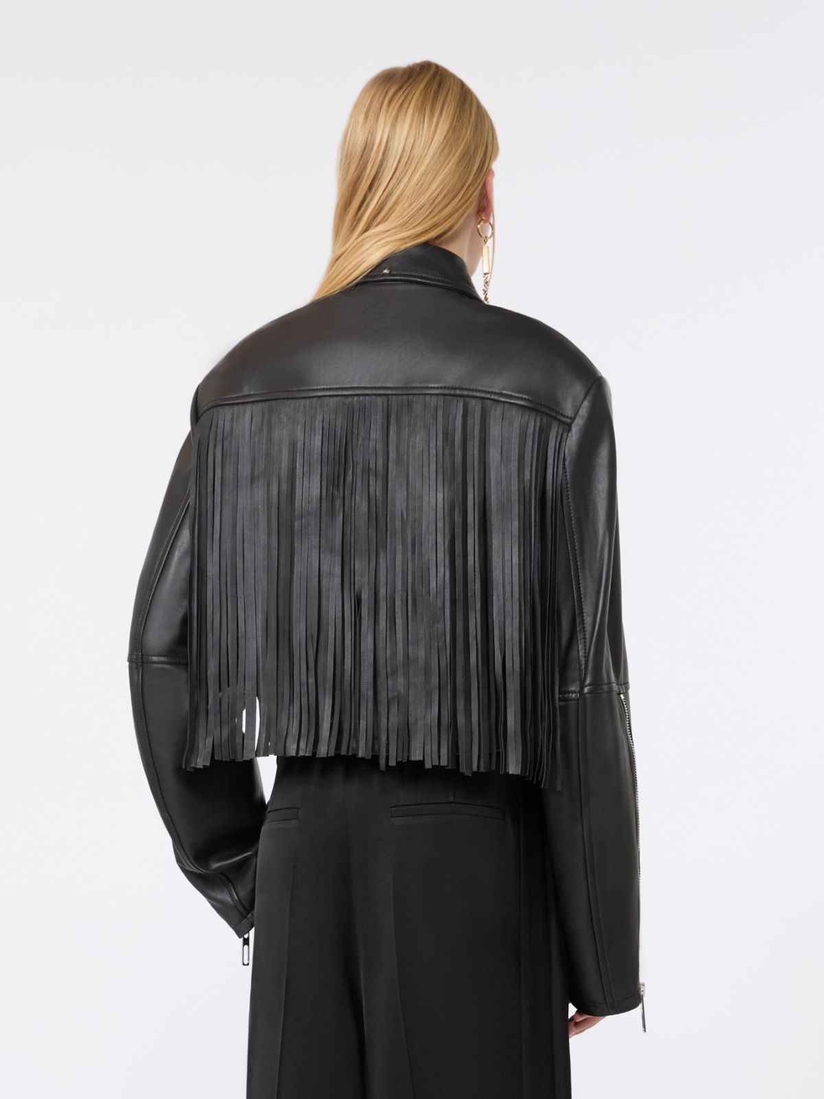 Nappa leather biker jacket - BLACK - Max Mara - 3