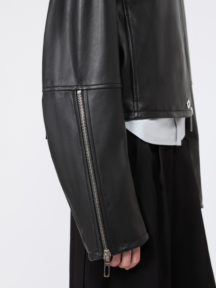Nappa leather biker jacket - BLACK - Max Mara - 5