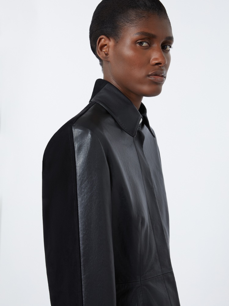 Long leather shirt - BLACK - Max Mara - 5