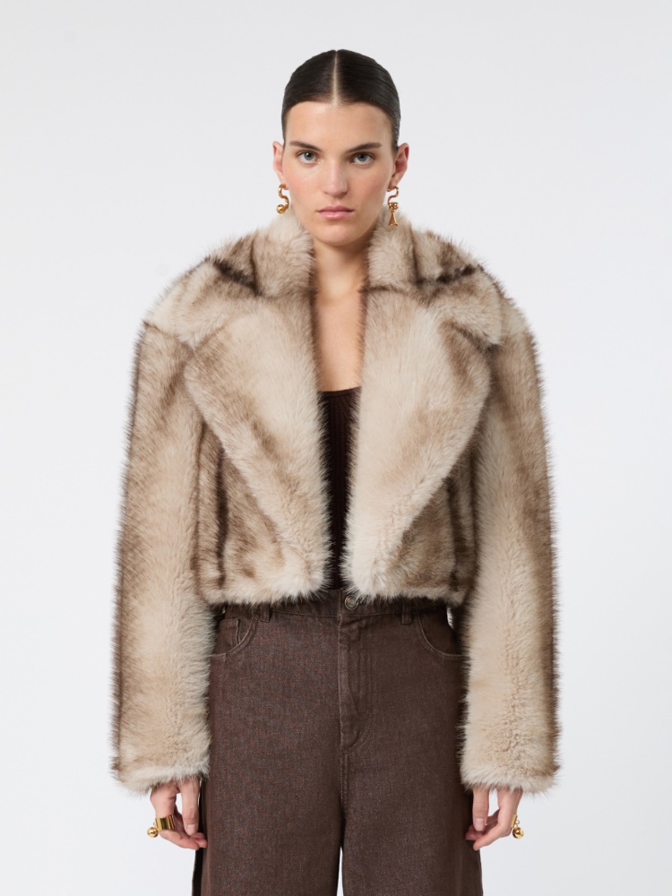 Short furry jersey jacket - MUD - Max Mara - 2