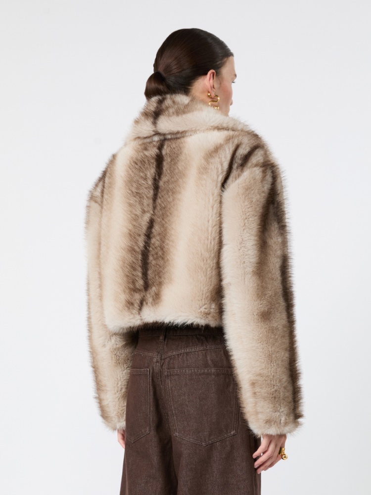 Short furry jersey jacket - MUD - Max Mara - 3