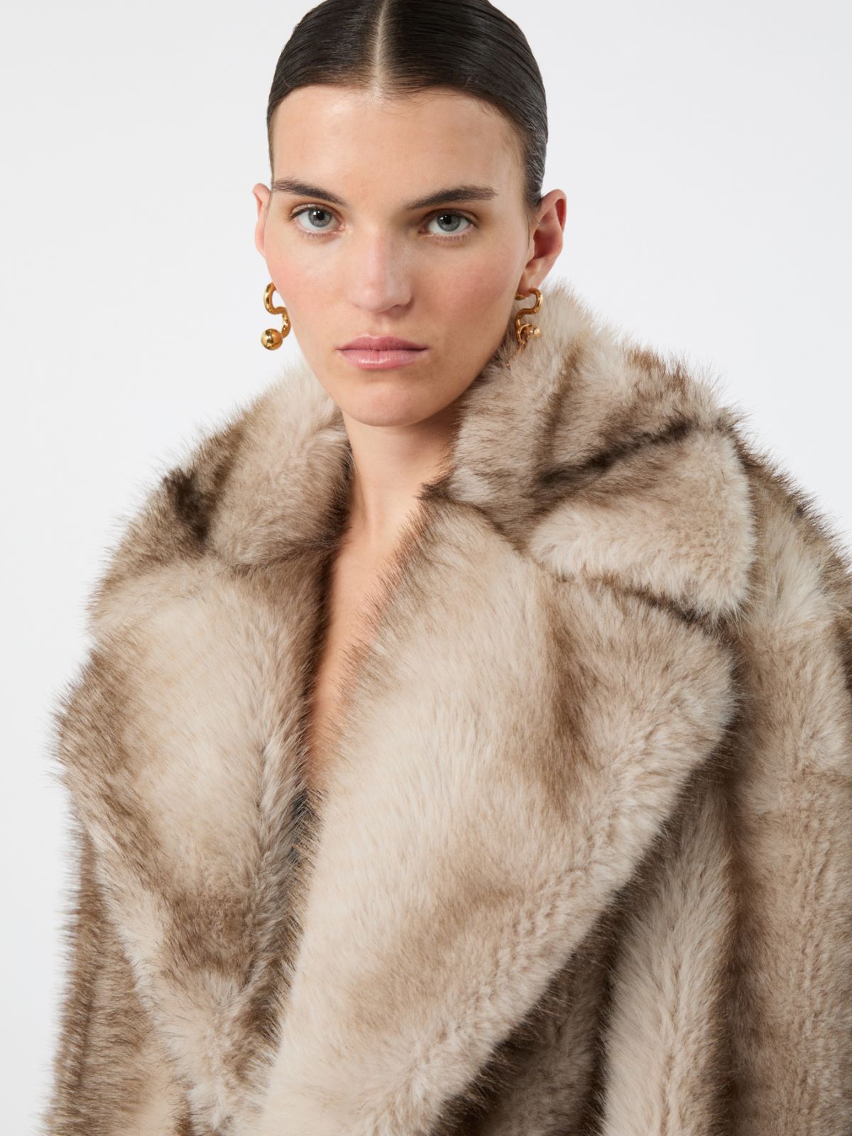 Short furry jersey jacket - MUD - Max Mara - 5