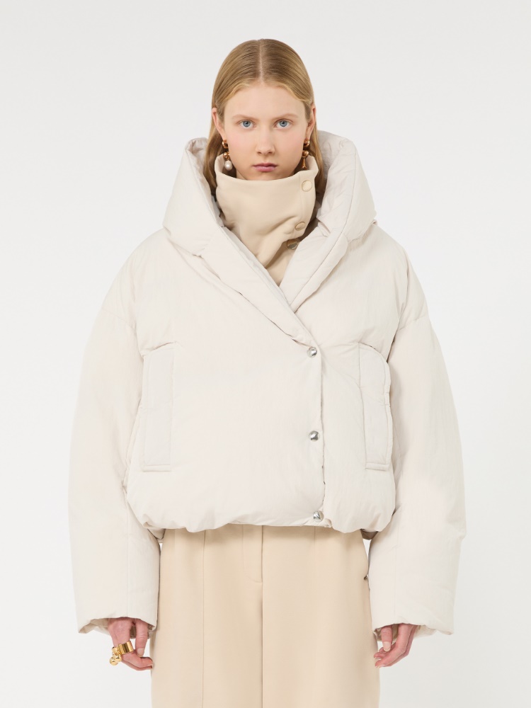 Short crinkled fabric down jacket - IVORY - Max Mara - 2