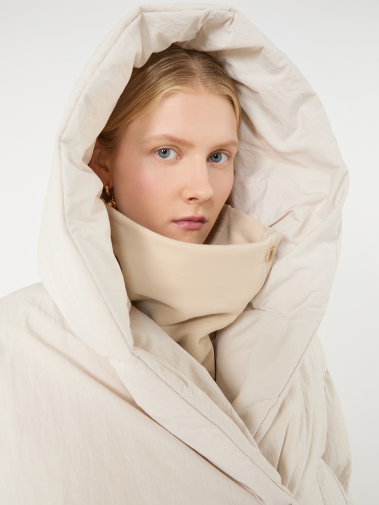 Short crinkled fabric down jacket - IVORY - Max Mara - 5