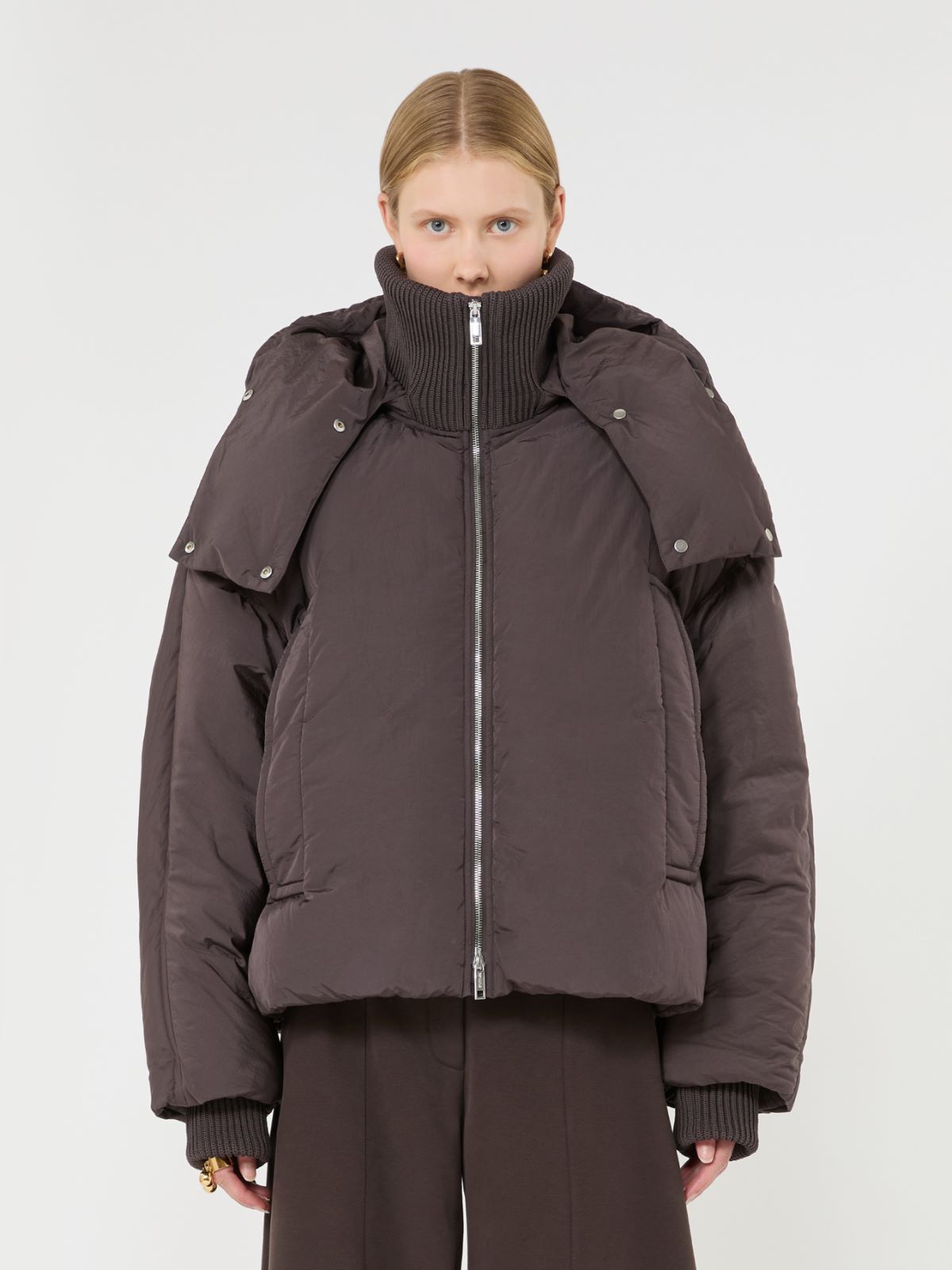 Short water-repellent down jacket - CHOCOLATE - Max Mara - 2