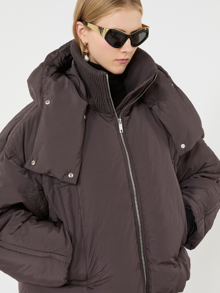 Short water-repellent down jacket - CHOCOLATE - Max Mara - 4
