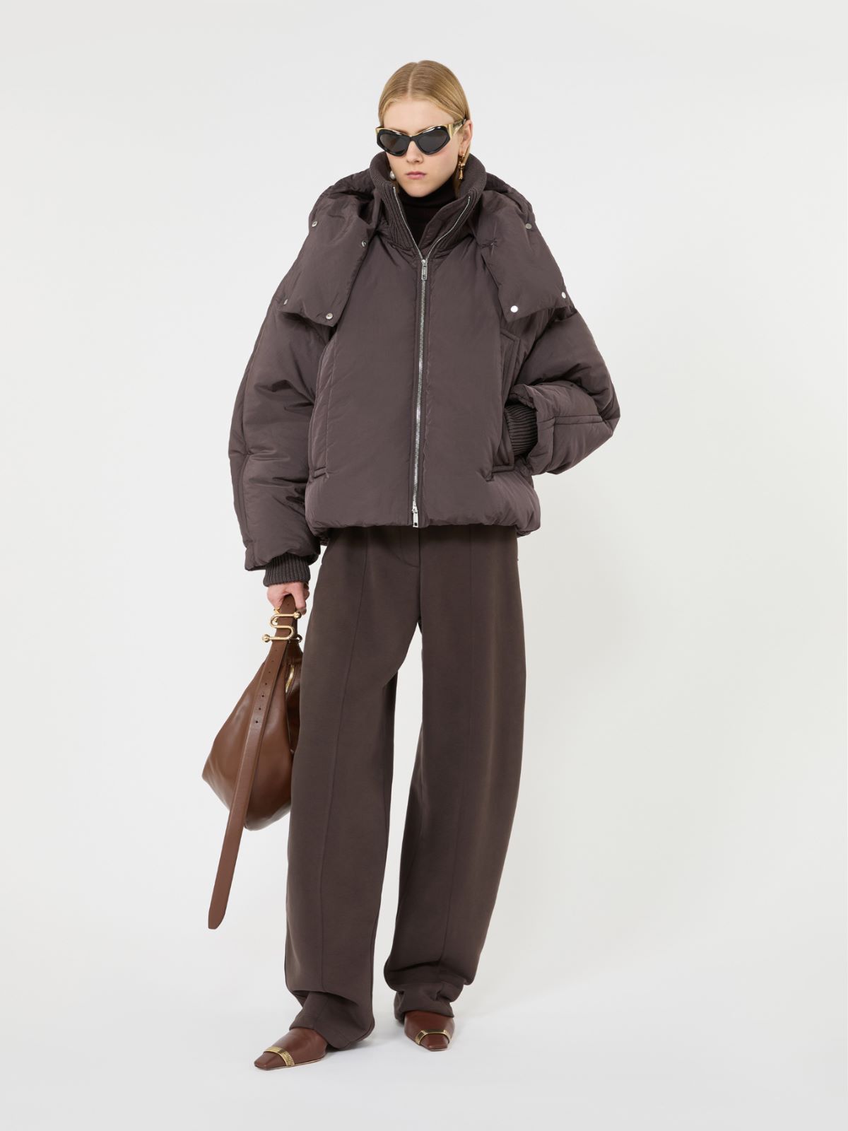 Short water-repellent down jacket - CHOCOLATE - Max Mara