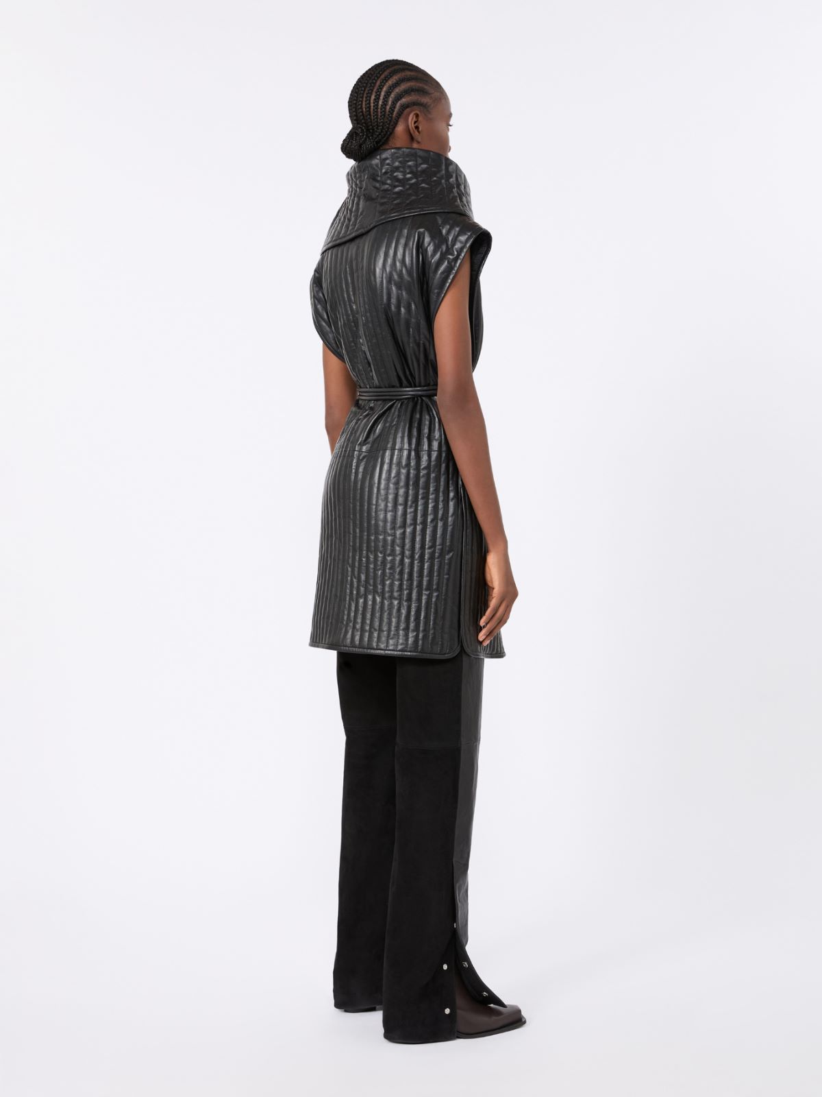 Long quilted gilet - BLACK - Max Mara - 3