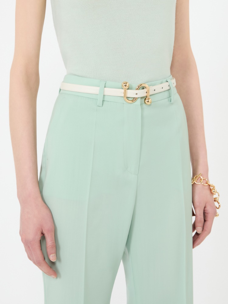Leather low-waist belt - MILK