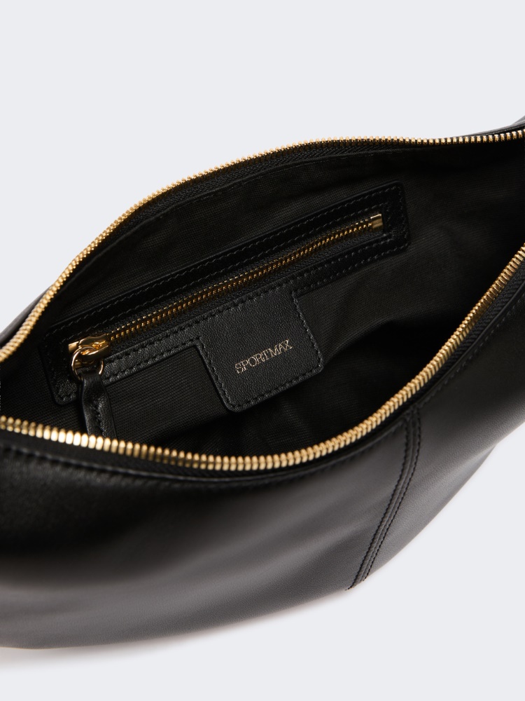 Sac hobo en nappa avec ornement floral - NOIR - 5