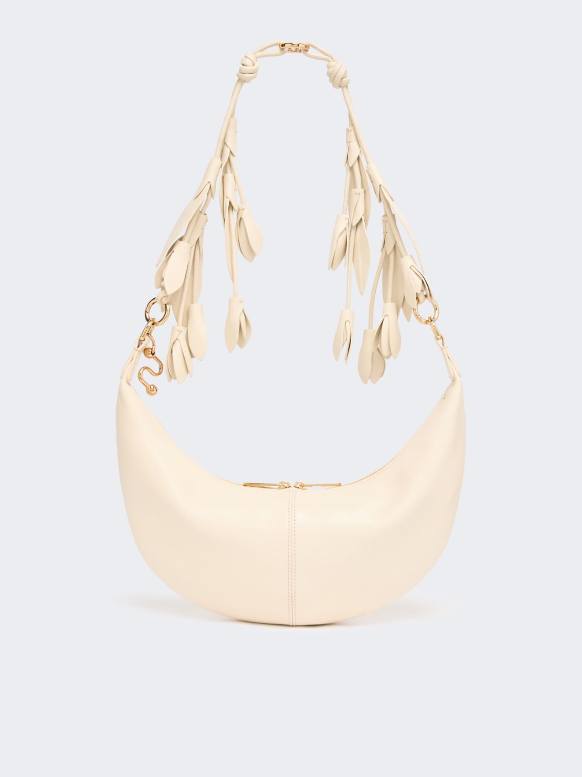 Nappa leather hobo bag with a flower decoration - VANILLA - Max Mara - 3