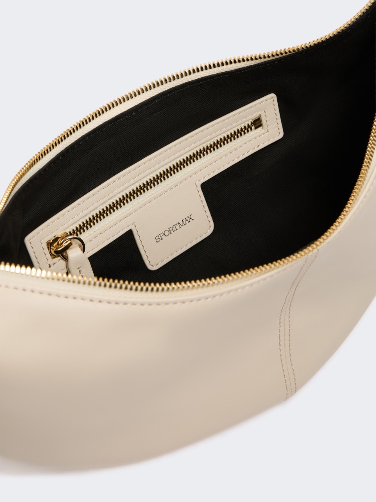Sac hobo en nappa avec ornement floral - VANILLE - 5