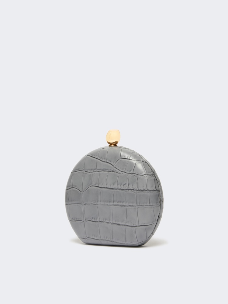 Crocodile-print calfskin clutch - MEDIUM GREY - Max Mara - 2