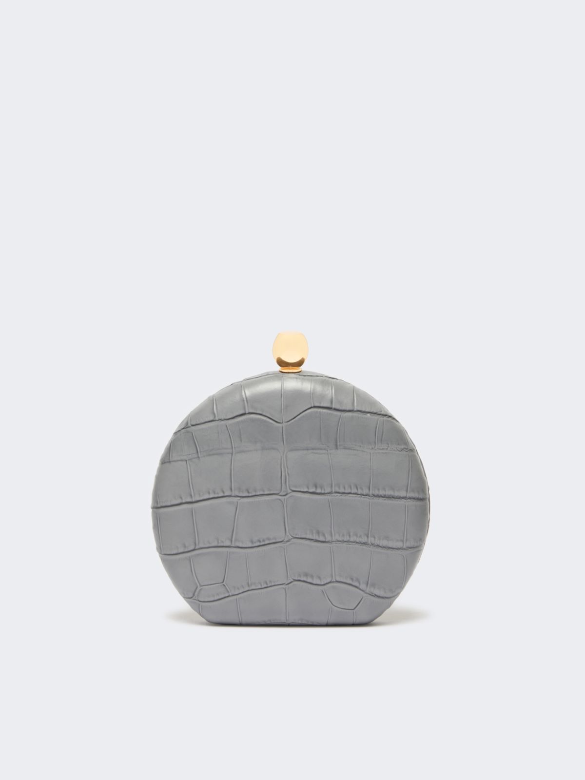 Crocodile-print calfskin clutch - MEDIUM GREY - Max Mara - 3