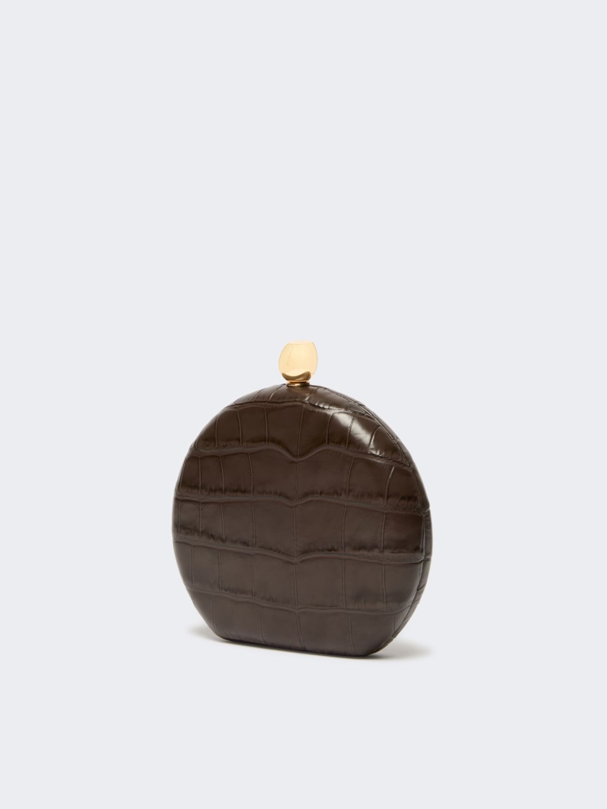 Crocodile-print calfskin clutch - BROWN - Max Mara - 2