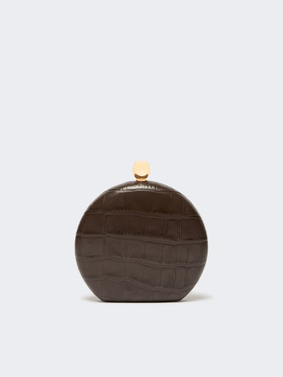 Crocodile-print calfskin clutch - BROWN - Max Mara - 3