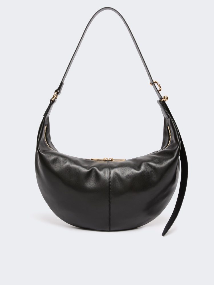 Nappa leather hobo bag - BLACK - 1