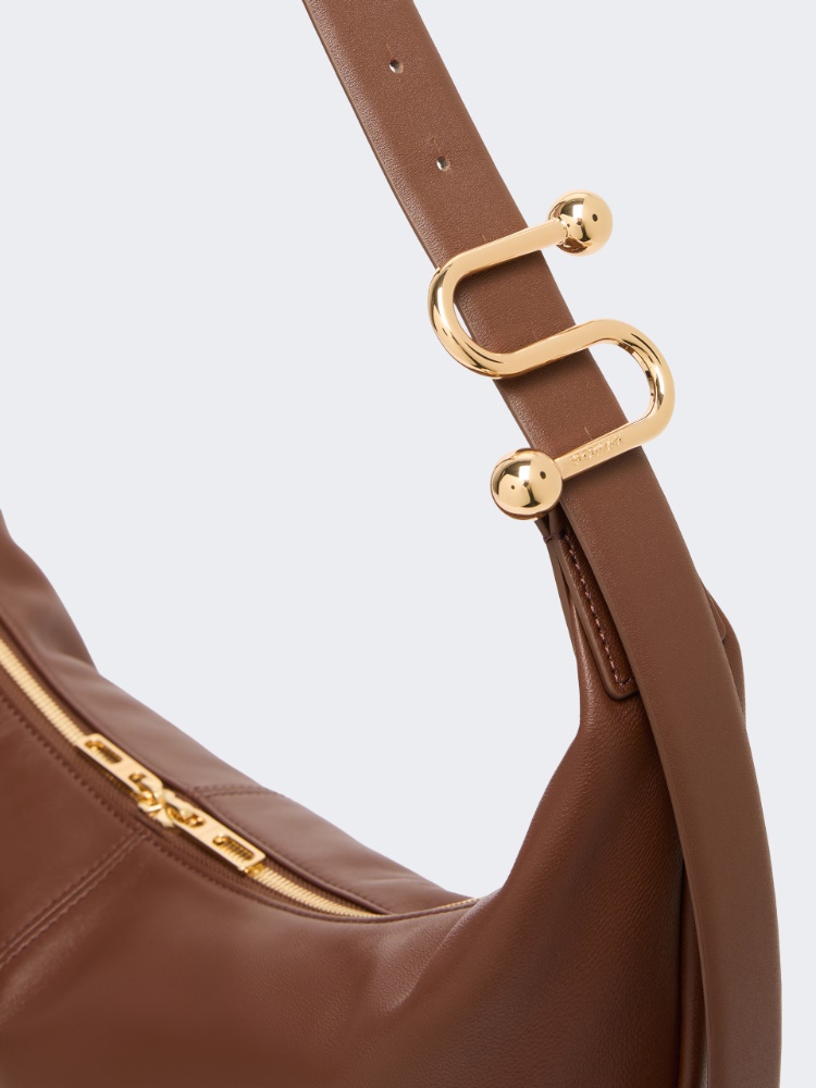 Nappa leather hobo bag - BROWN - 3