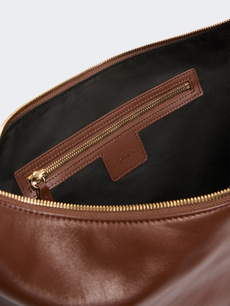Nappa leather hobo bag - BROWN - 5
