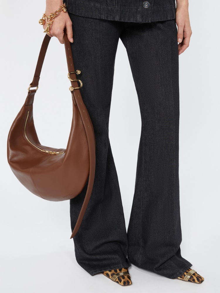 Nappa leather hobo bag - BROWN