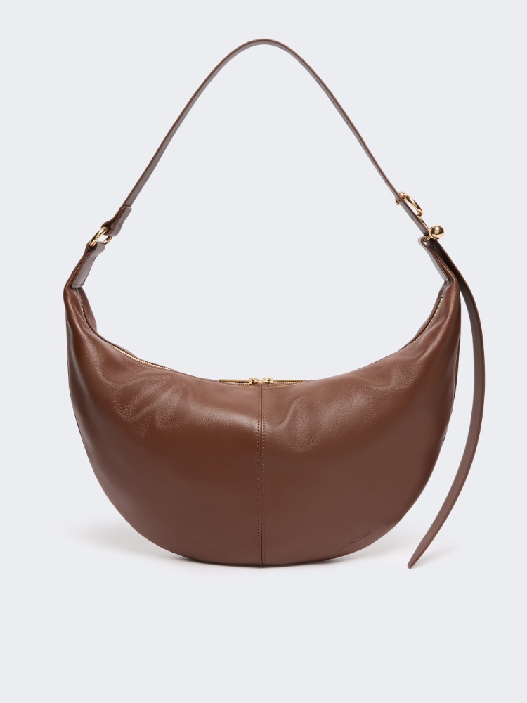 Nappa leather hobo bag - BROWN